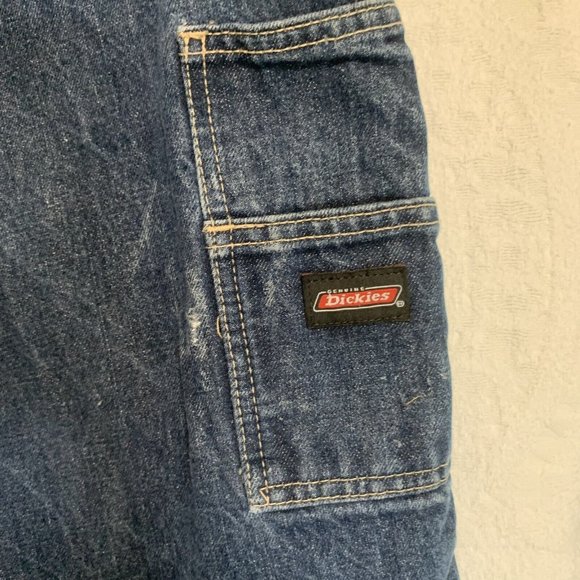 Dickies Carpenter Shorts Mens 42 Loose Fit Y2K Distressed Blue Denim - Picture 9 of 10